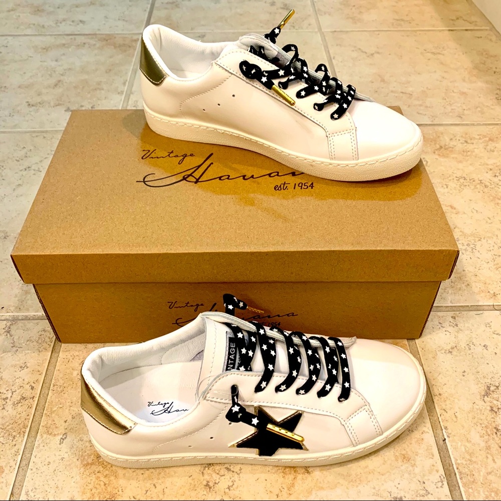 Vintage Havana Black & White Star Sneakers